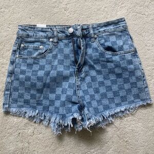 Women’s Jean checkered shorts